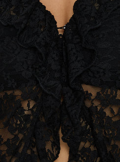 Long Nights Long Sleeve Lace Maxi Dress Noir