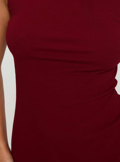 Zimmie Mini Dress Burgundy Tall