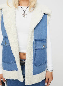 Ottilie Shearling Vest Blue