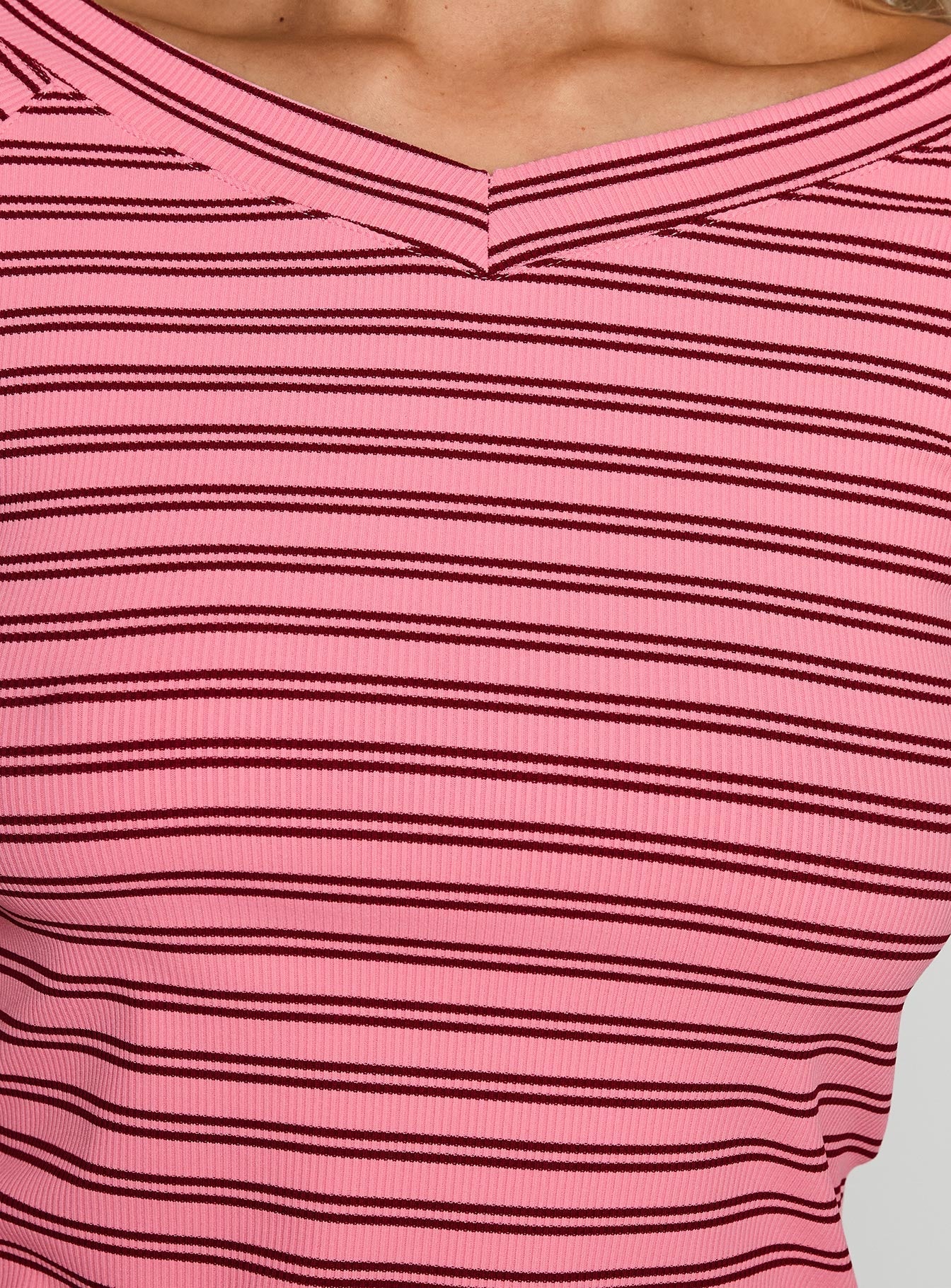 product Princess Polly Both Still Young V Neck Top Red Short Sleeves V-Neck 