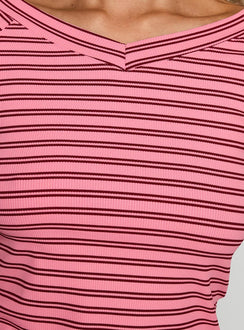 product Princess Polly Both Still Young V Neck Top Red Short Sleeves V-Neck 