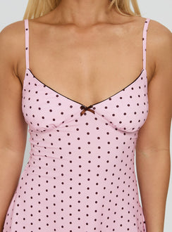 Sleep Schedule Sleep Mini Dress Pink Polka