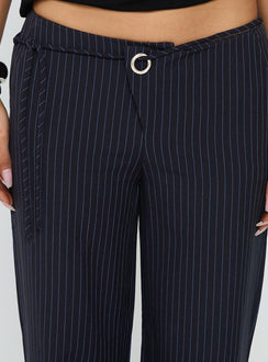 Nanami Tie Side Pant Navy Pinstripe