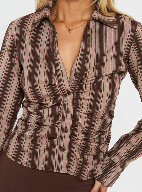 Liviya Ruched Long Sleeve Top Multi