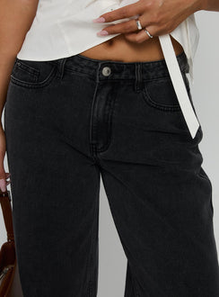 Maryanne Mid Rise Relaxed Jeans Washed Grey