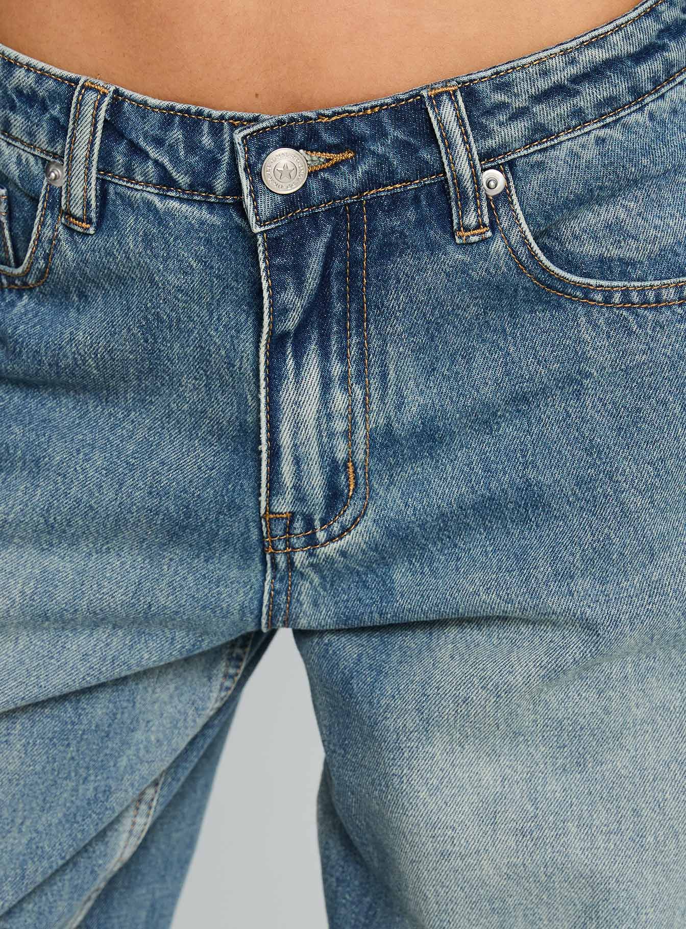 Motomami Mid Rise Barrel Leg Jeans Mid Blue Wash