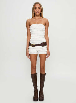Ayver Strapless Playsuit White
