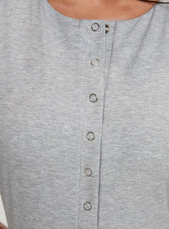 product Princess Polly Good Impression Button Up Bodysuit Grey Sleeveless 