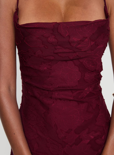 Celena Maxi Dress Burgundy Burnout
