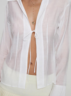 It Will Rain Long Sleeve Top White