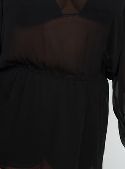 Get Closer Backless Playsuit Black Curve