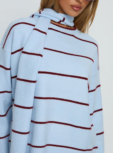 Beanie Oversized Jumper Blue Stripe