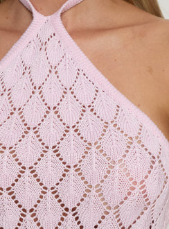 Jorda Halter Crochet Maxi Dress Pink