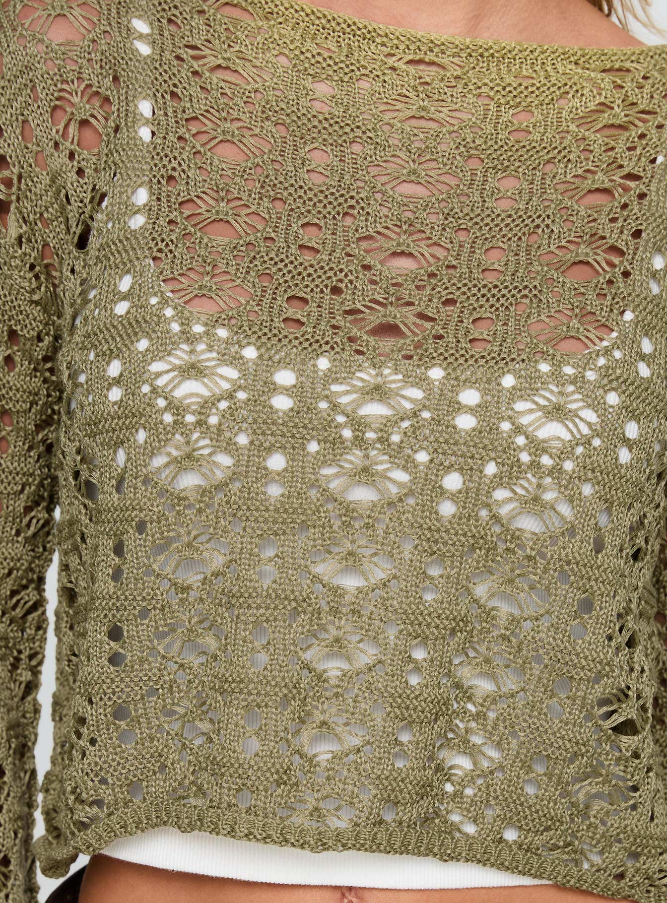 product Princess Polly Birdena Sweater Green Cropped 