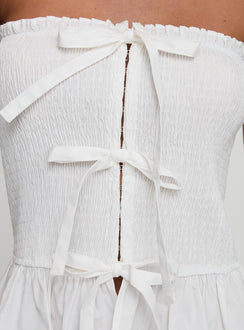 Jaymie Strapless Bow Top White