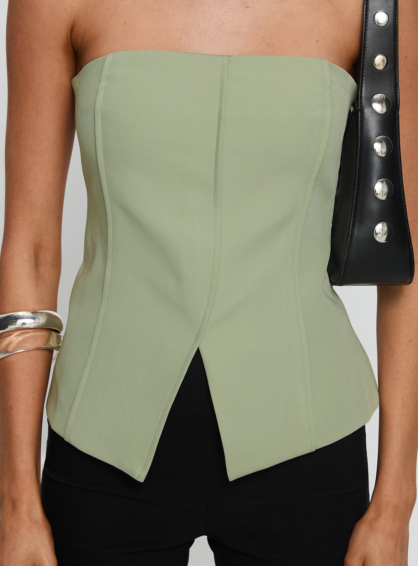 Lavish Living Strapless Top Green