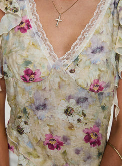 product Princess Polly Lucatsa Top Beige Short Sleeves V-Neck 