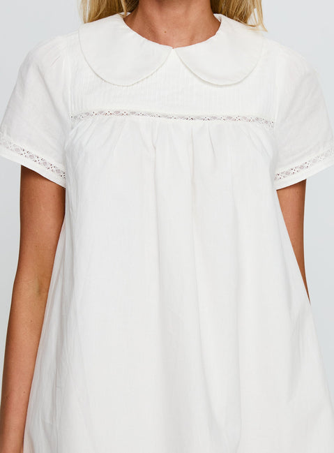 Bethanne Babydoll Mini Dress White