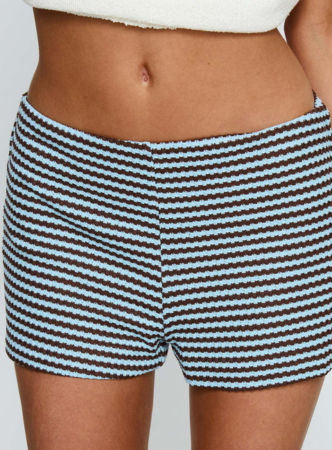 Wylie Micro Shorts Blue / Brown Stripe