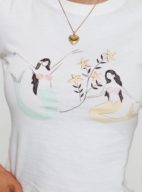 product Princess Polly Mermaid Soul Tee White Short Sleeves Crew Neck 