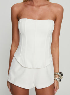 Louisah Corset Playsuit White