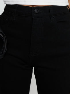 product Princess Polly Cindee High Rise Cropped Jeans Jet Black High Rise Jeans 
