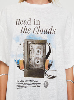 product Princess Polly Cloud Cassette Oversized Tee White Full Sleeves High Neck 