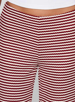 product Princess Polly Next To Me Lounge Pant Red / White Stripe Low Rise Pants 