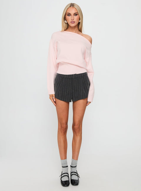 Accomplish Off Shoulder Jumper Pink