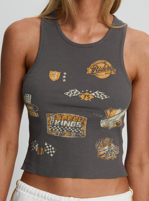 Need For Speed Tank Top Charcoal