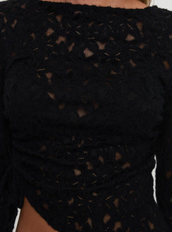 product Princess Polly Sensua Long Sleeve Top Black Full Sleeves High Neck 