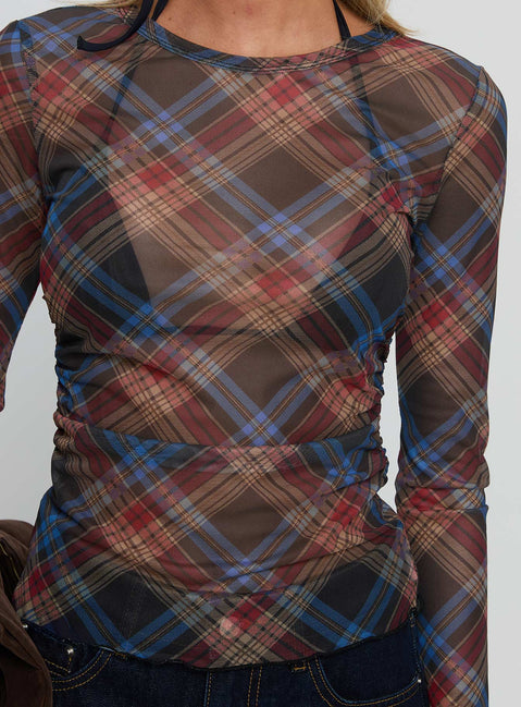 Carrissa Ruched Long Sleeve Top Multi