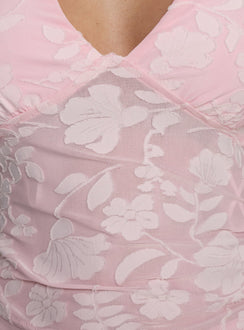 Kathline Halter Top Pink Floral