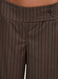 Cedars Low Rise Pant Brown Stripe Petite