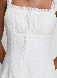 State Of Grace Embroidered Maxi Dress White