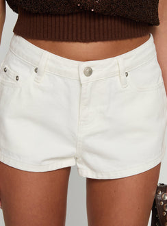 Dreamful Low Rise Mini Denim Short White