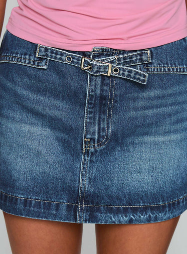 Tejano Blues Mini Skirt Blue Wash