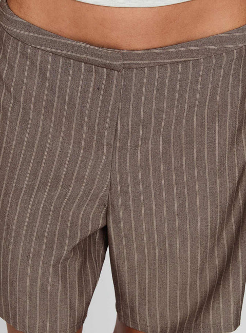 Sarun Short Pinstripe Brown