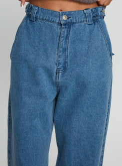 Seeker Mid Rise Wide Leg Jeans Denim