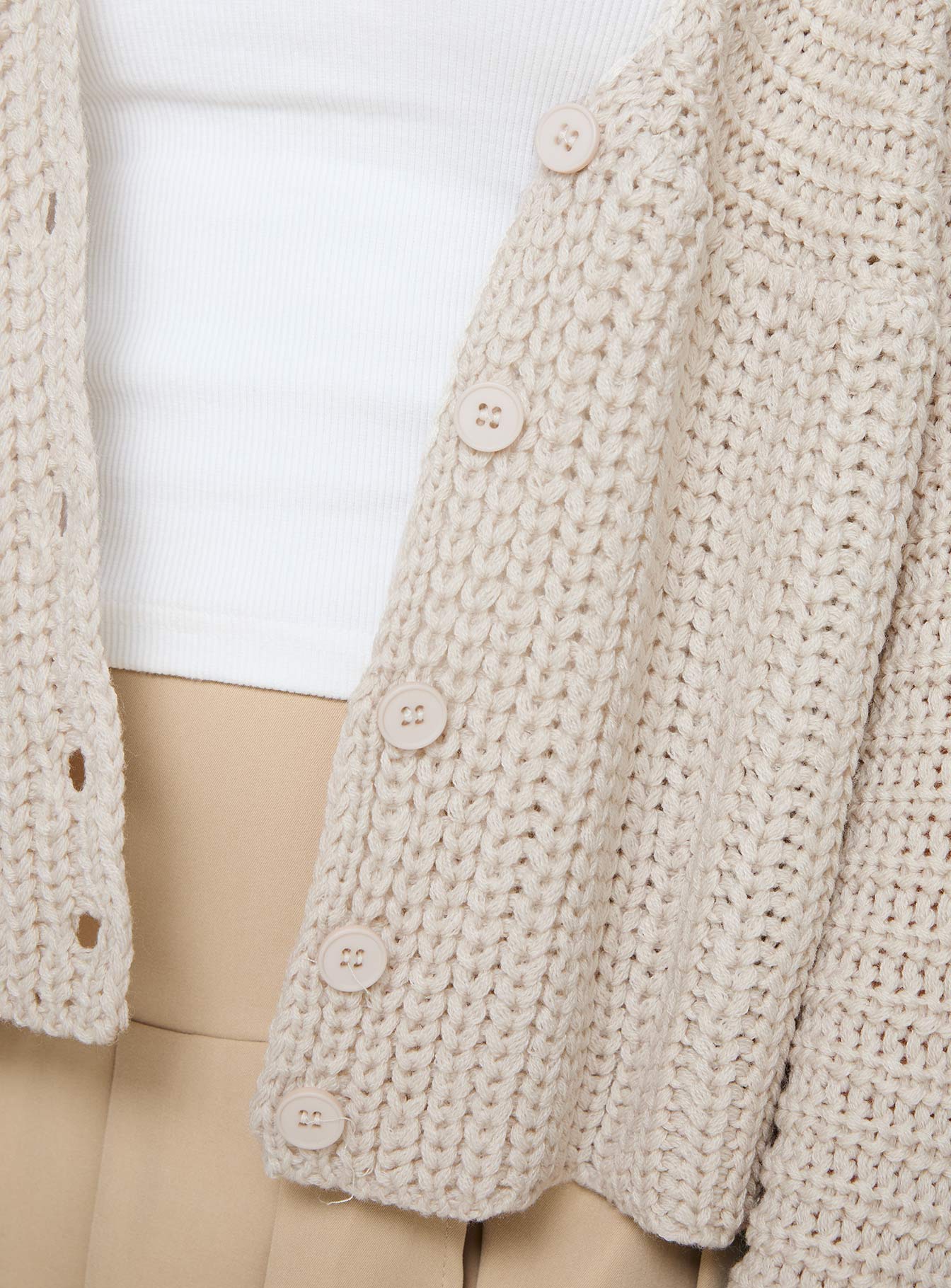 product Princess Polly Artha Cardigan Beige cropped 