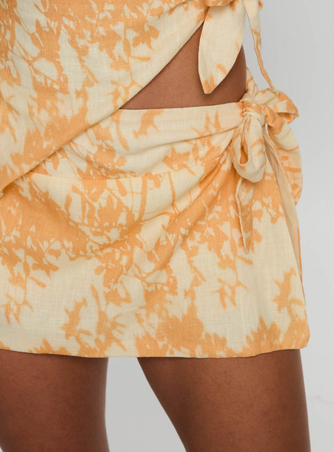 High Vibration Wrap Skort Orange Multi