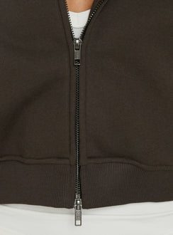 Zellah Double Ended Zipper Hoodie Iron Grey