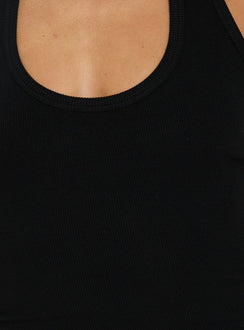 Baseline Rib Halter Mini Dress Black