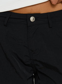 Hudsen Longline Nylon Cargo Shorts Black