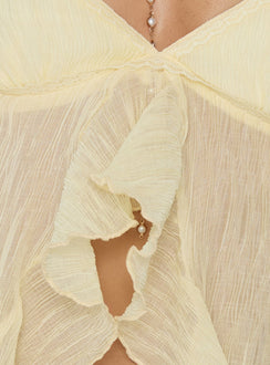 Christelle Sheer Ruffle Cami Top Butter Yellow