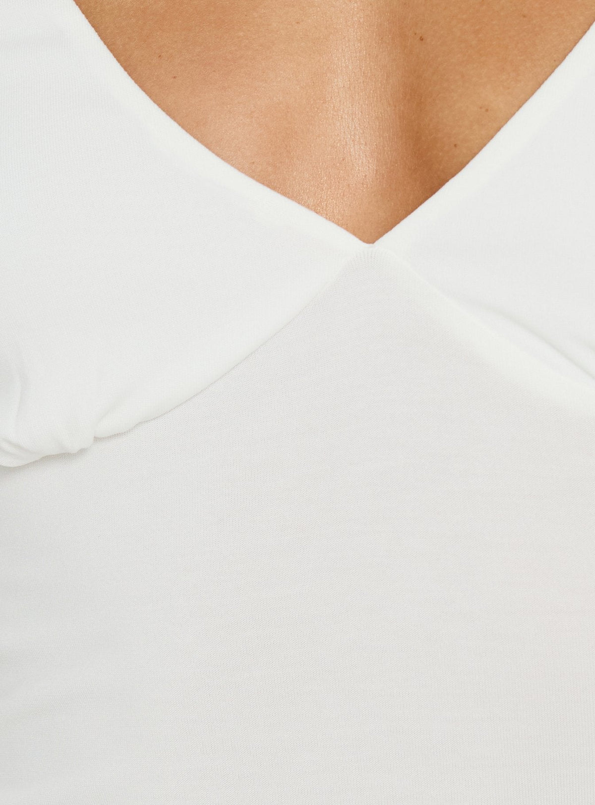 Back To Friends V Neck 3/4 Sleeve Top White