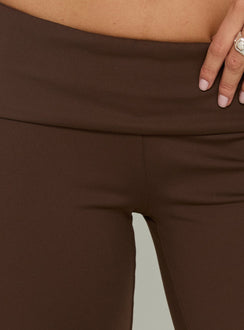 Daily Define Foldover Waist Pants Brown