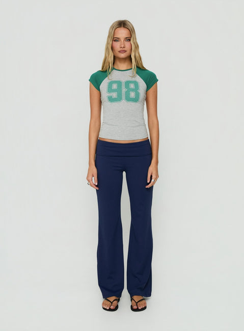 98 Classics Raglan Graphic Top Green / Grey