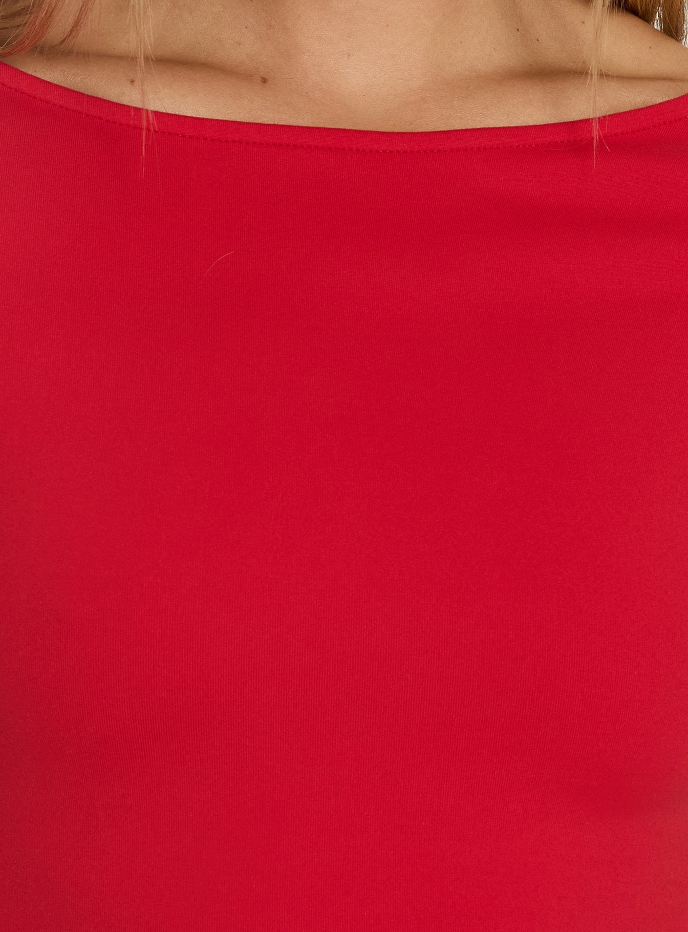 Daily Define Boatneck 3/4 Sleeve Top Fiery Red