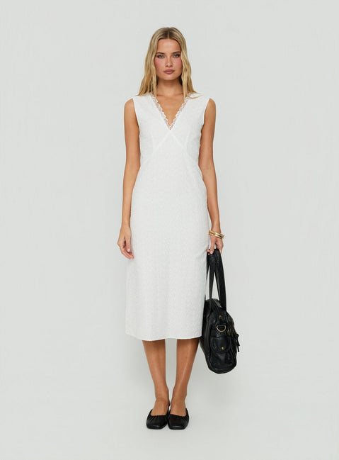 Eloisah Sleeveless Midi Dress White